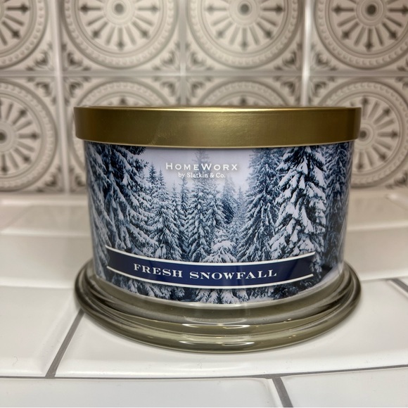 HomeWorx Harry Slatkin SNOWFALL 4 Wick Candle Home Decor 18 oz - NEW - Picture 2 of 5